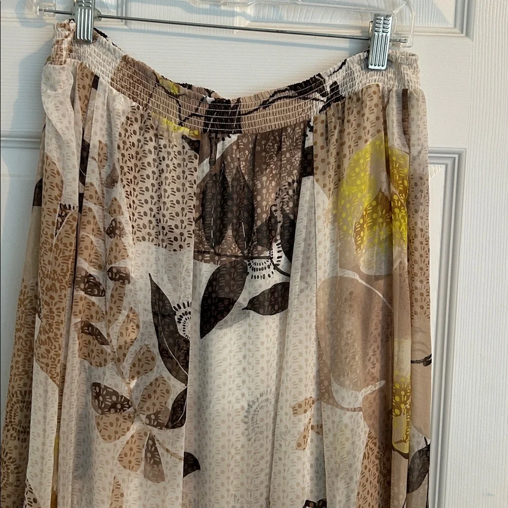White House Black Market White Multi Floral Maxi Skirt